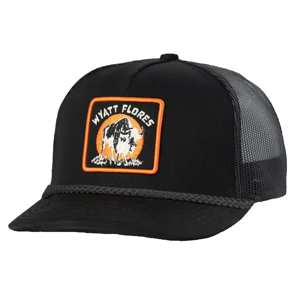 Bison Patch Rope Hat - Black