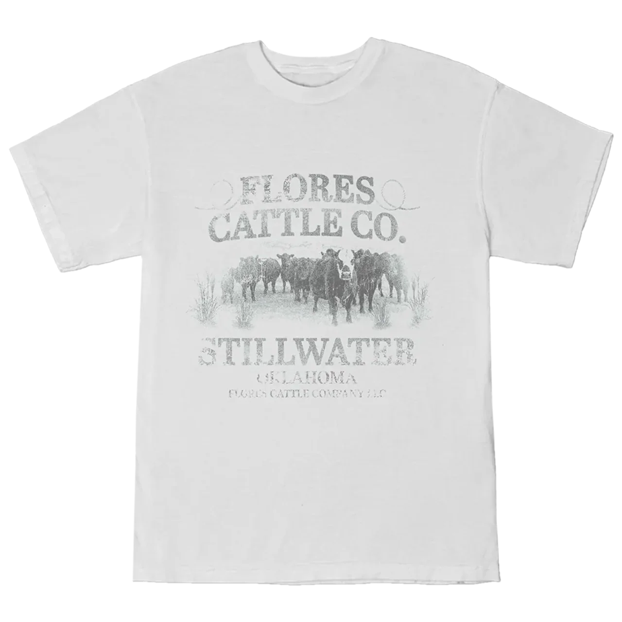 Oklahoma Cattle Co. White Tee