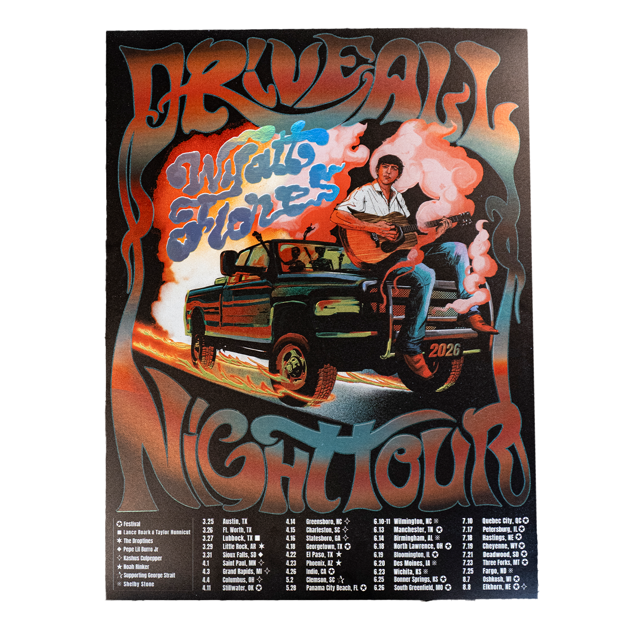 Drive All Night Tour Foil Poster