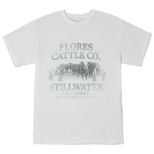 Oklahoma Cattle Co. White Tee